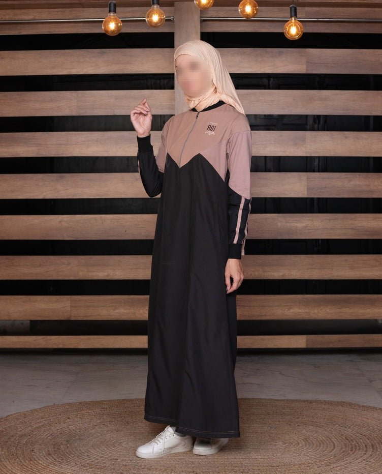 Split Tone Smart look Black Jilbab 0712C
