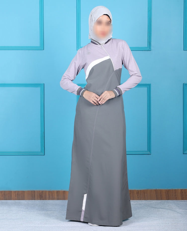 Silk Route - Urban Grey Contrast Color Jilbab