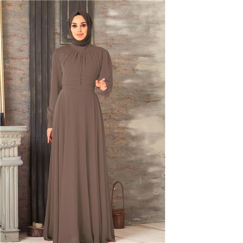 Front Button Mocha Dress