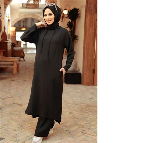 Long Black Casual Pants Set