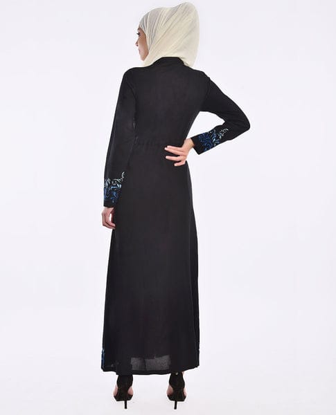 Embroidered Midnight Black Abaya